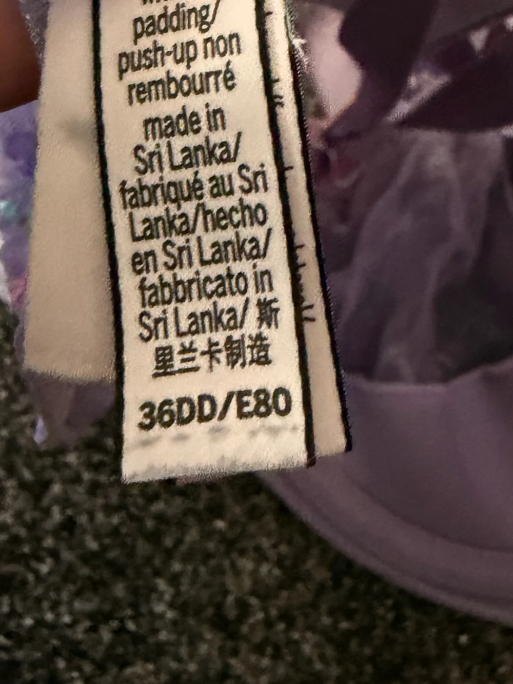 Victoria’s Secret Floral Embroidered Demi Bra 36DD Lavender Pink Mesh - Picture 5 of 6